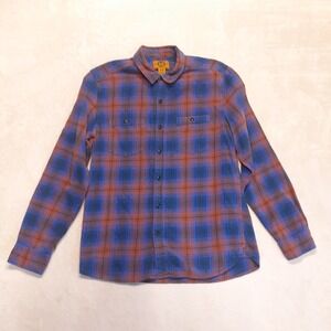 Stapleford Mens Long Sleeve Button Shirt Medium Blue/Orange Plaid Workwear